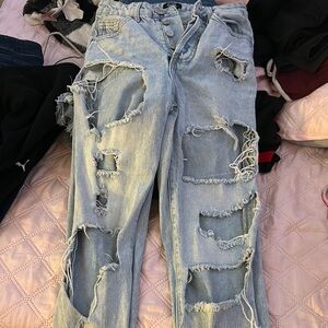 Distressed Light Blue Women's Jeans